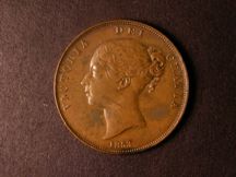 London Coins : A124 : Lot 657 : Penny 1853 Plain Trident Peck 1504 NEF with some uneven tone, scarce