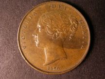 London Coins : A124 : Lot 661 : Penny 1856 Peck 1512 Ornamental Trident NEF with surface marks and some darker toning areas, Ex-...