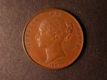 London Coins : A124 : Lot 666 : Penny 1857 Ornamental Trident Peck 1513 toned EF, accompanied by a ticket stating 'Bronzed Proof...