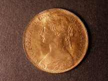 London Coins : A124 : Lot 690 : Penny 1860 Toothed Border Freeman 13 dies 3+D UNC with almost full lustre