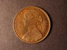 London Coins : A124 : Lot 717 : Penny 1871 Freeman 61 dies 6+G VF toned with surface knocks