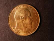 London Coins : A124 : Lot 800 : Penny 1903 Freeman 158 dies 1+B UNC with almost full lustre and a few contact marks on the obverse