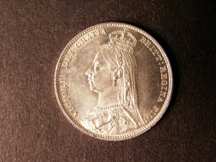 London Coins : A124 : Lot 896 : Shilling 1891 ESC Lustrous UNC with a small edge nick below the bust
