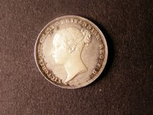 London Coins : A124 : Lot 906 : Sixpence 1839 Plain Edge Proof ESC 1685 nFDC with a few tiny hairlines and some toning around the ed...