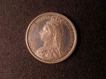 London Coins : A124 : Lot 944 : Sixpence 1887 Jubilee Head Withdrawn type Proof ESC 1753 FDC and nicely toned