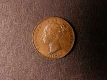 London Coins : A124 : Lot 965 : Third Farthing 1844 Large G in REG Peck 1606 Toned EF