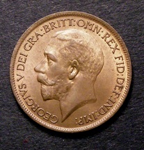 London Coins : A126 : Lot 1271 : Halfpenny 1922 Freeman 401 dies 1+A UNC with some lustre, key date in the series and very hard t...