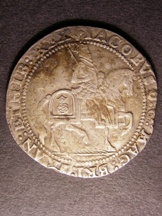 London Coins : A126 : Lot 787 : Crown James I Third Coinage QUAE DEUS CONIUNXIT NEMO SEPARET without stops S2664 grass ground line m...