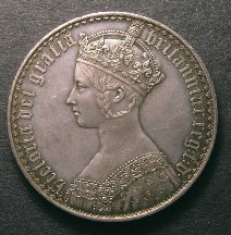 London Coins : A126 : Lot 917 : Crown 1847 Gothic ESC 288 UNDECIMO NEF and attractively toned with some scratches on the obverse
