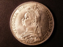 London Coins : A126 : Lot 927 : Crown 1889 ESC 299 Davies 484 dies 1C Lustrous UNC with minor contact marks