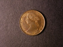 London Coins : A126 : Lot 986 : Farthing 1875 Large Date Freeman 528 dies 3+B EF with traces of lustre