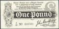 London Coins : A129 : Lot 127 : Treasury one pound Bradbury T3.3 issued 1914 serial F/32 098501, pressed GVF-EF