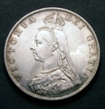 London Coins : A129 : Lot 1275 : Double Florin 1887 Roman 1 ESC 394 GEF/AU