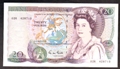 London Coins : A130 : Lot 100 : ERROR &pound;20 Gill B355 issued 1988 prefix 02R, reverse missing Shakespeare & no main purp...