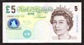 London Coins : A130 : Lot 125 : Five pounds Bailey B398 issued 2004 first run prefix JB46, Elizabeth Fry reverse, about UNC ...