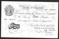 London Coins : A130 : Lot 127 : Five pounds Beale white B270 dated 9 August 1950 prefix S26, VF-GVF