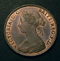 London Coins : A130 : Lot 1419 : Halfpenny 1861 Freeman 272 dies 4+F (R17) A/UNC and with some lustre, some striking weakness on ...