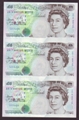 London Coins : A130 : Lot 142 : Five pounds Kentfield C107 issued 1993, an uncut trio serial AB16, AB17 & AB18 999705...