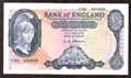 London Coins : A130 : Lot 149 : Five pounds O'Brien B277 Helmeted Britannia issued 1957 prefix C56, about UNC