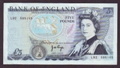 London Coins : A130 : Lot 156 : Five pounds Page B332 issued 1971 last series prefix L92, lightly pressed, about UNC to UNC