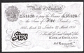 London Coins : A130 : Lot 159 : Five pounds Peppiatt Operation Bernhard German forgery WW2 dated 22 March 1935 prefix A/162, sma...