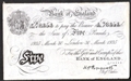 London Coins : A130 : Lot 162 : Five pounds Peppiatt Operation Bernhard German forgery WW2 dated 30 March 1935 prefix A/169, lig...