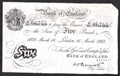 London Coins : A130 : Lot 164 : Five pounds Peppiatt white B241 dated 16 March 1938 prefix B/197, light toning, GVF