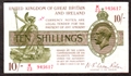 London Coins : A130 : Lot 84 : Treasury 10 shillings Warren Fisher T30 issued 1922 prefix K/23, small inked number on face,...