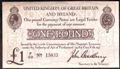 London Coins : A130 : Lot 87 : Treasury one pound Bradbury T11.1 issued 1915 prefix F/22, lightly pressed, about UNC