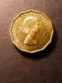 London Coins : A131 : Lot 1076 : Brass Threepence 1953 Proof Peck 2491 Ex-Norweb Collection, comes with original ticket stating '...