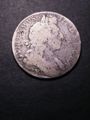 London Coins : A131 : Lot 1408 : Halfcrown 1696 First Bust Large Shields, Early Harp, y over E (appears like an inverted A) a...