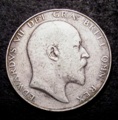 London Coins : A132 : Lot 1058 : Halfcrown 1905 ESC 750 Near Fine reverse VG as the I of HONI and P of PENSE are not visible