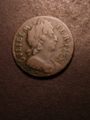 London Coins : A132 : Lot 1091 : Halfpenny 1699 Mule with type 2 Obverse Peck 686 VG with some pitting, we note the Nicholson cat...