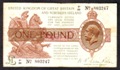London Coins : A132 : Lot 130 : Treasury &pound;1 Warren Fisher T34 for Northern Ireland issued 1927, No.S1/88 803247, Pick3...