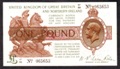 London Coins : A132 : Lot 131 : Treasury &pound;1 Warren Fisher T34 for Northern Ireland issued 1927, No.U1/50 065653, Pick3...