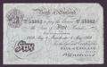 London Coins : A132 : Lot 149 : Five Pounds Catterns white dated 8 May 1929 serial 412/U 53382, MANCHESTER branch, creased a...
