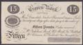 London Coins : A132 : Lot 194 : Craven Bank &pound;15 proof sight bill on thin paper circa 1860s, SETTLE branch, for Nichols...