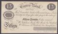 London Coins : A132 : Lot 195 : Craven Bank &pound;15 proof sight bill on thin paper, pencilled date at bottom 1868, SETTLE ...