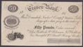 London Coins : A132 : Lot 200 : Craven Bank &pound;50 proof sight bill on thin paper dated 187x, no branch name, for Birkbec...