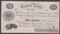London Coins : A132 : Lot 201 : Craven Bank &pound;50 proof sight bill on thin paper dated 187x, SETTLE branch, for Nicholso...