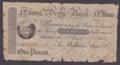 London Coins : A132 : Lot 206 : Derby Bank &pound;1 dated 1812 for Bellairs, Sons 7 Co., (Out.673d; Grant 984) VG