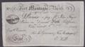 London Coins : A132 : Lot 219 : Fort Montague Bank, (near Knaresborough) 5 halfpence skit note, unissued but with pencilled ...