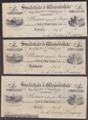 London Coins : A132 : Lot 311 : Swaledale & Wensleydale Banking Company &pound;5, cut cancelled 3/4 proofs (3) dated 18xx...