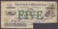 London Coins : A132 : Lot 315 : Swaledale & Wensleydale Banking Company Ltd &pound;5 dated 1884, No.X601, BEDALE branch&...