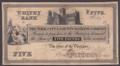 London Coins : A132 : Lot 358 : York City & County Banking Company &pound;5, WHITBY BANK &pound;5 proof on card dated 18xx (...