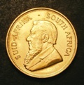 London Coins : A133 : Lot 1468 : South Africa Krugerrand 1974 KM#73 UNC or near so with a chemical deposit on the obverse