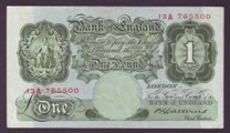 London Coins : A133 : Lot 2523 : One Pound Catterns. B226. 13A 765500. A series. VF.