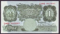 London Coins : A133 : Lot 2672 : One Pound Beale. B268. Z99C Last sub series. Scarce. EF.