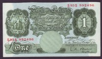 London Coins : A133 : Lot 2715 : One Pound O'Brien. B274. S93S 992496. Replacement. Near EF.