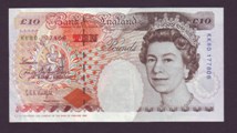 London Coins : A133 : Lot 3067 : Ten Pounds Kentfield. B369. KK80 177806. Last run. Rare. VF.